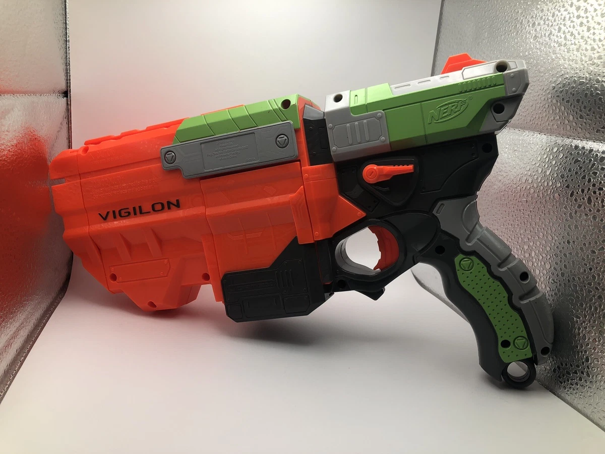 Nerf Vortex Vigilon Blaster Green Orange Disc Gun Only 2010 Hasbro