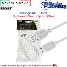 Cavo Prolunga USB 2.0 Alta Velocità Maschio-Femmina 2 mt