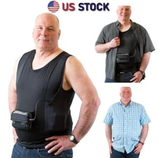 LVAD Men Tank Top Shirt for HeartWare 3 Black Sleeveless Shirt for Heart Devices