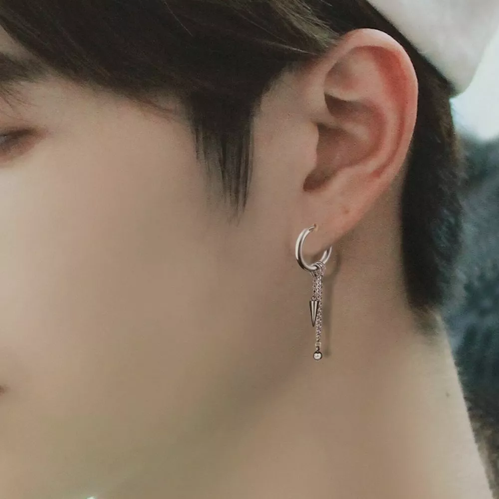 Cross earring with chain deals
