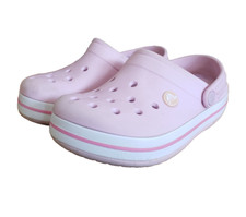 Crocs Crocband II - Size J 1 Clog Shoes Petal Pink Graphite