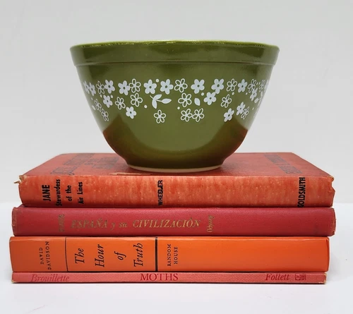 Vintage Pyrex 401 Green Spring Blossom Crazy Daisy 750ml/1 1/2 Pint Mixing Bowl