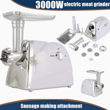 Multi-function 3000W Electric Meat Grinder Sausage Maker Mincer Stuffer White