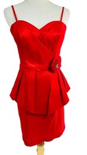 Miss Anne Red Womens Peplum Dress Size 10 - 12 XL Detachable Straps Evening BNWT