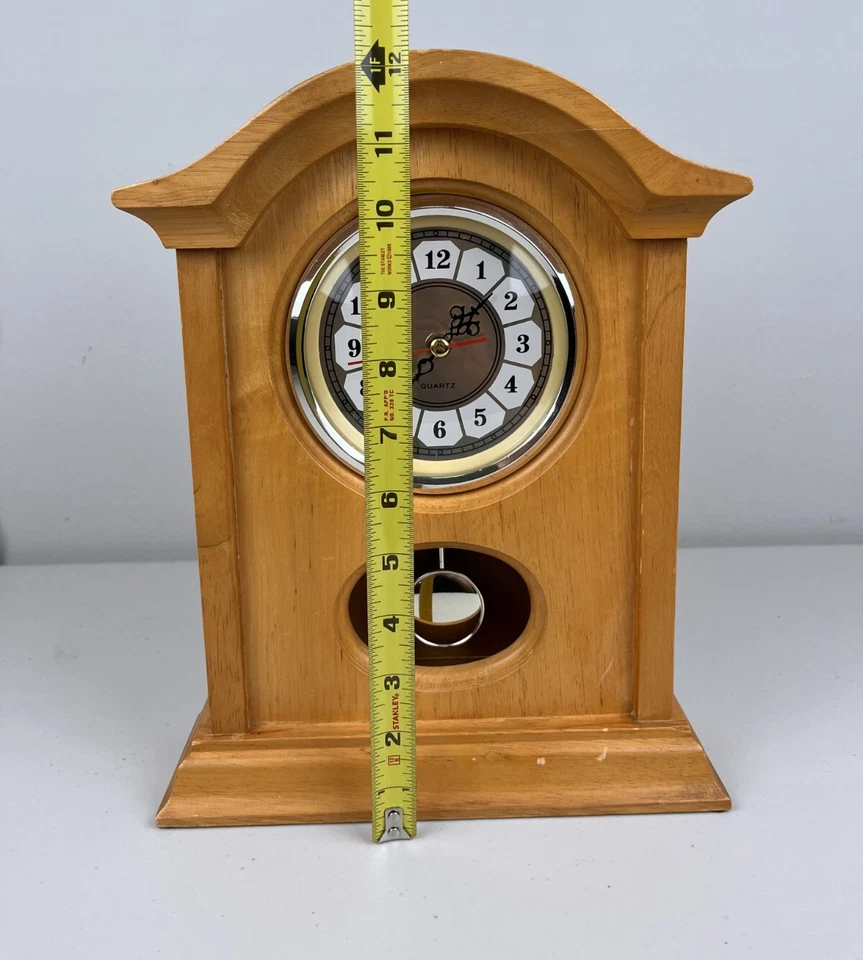 Reloj Abrigo Madera Números Romanos Batería Cuarzo Vintage Foto 2 de 4