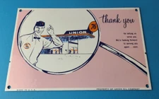 Vintage Union 76 Gasoline Sign - Porcelain Gas Oil Thank You Service Pump Sign