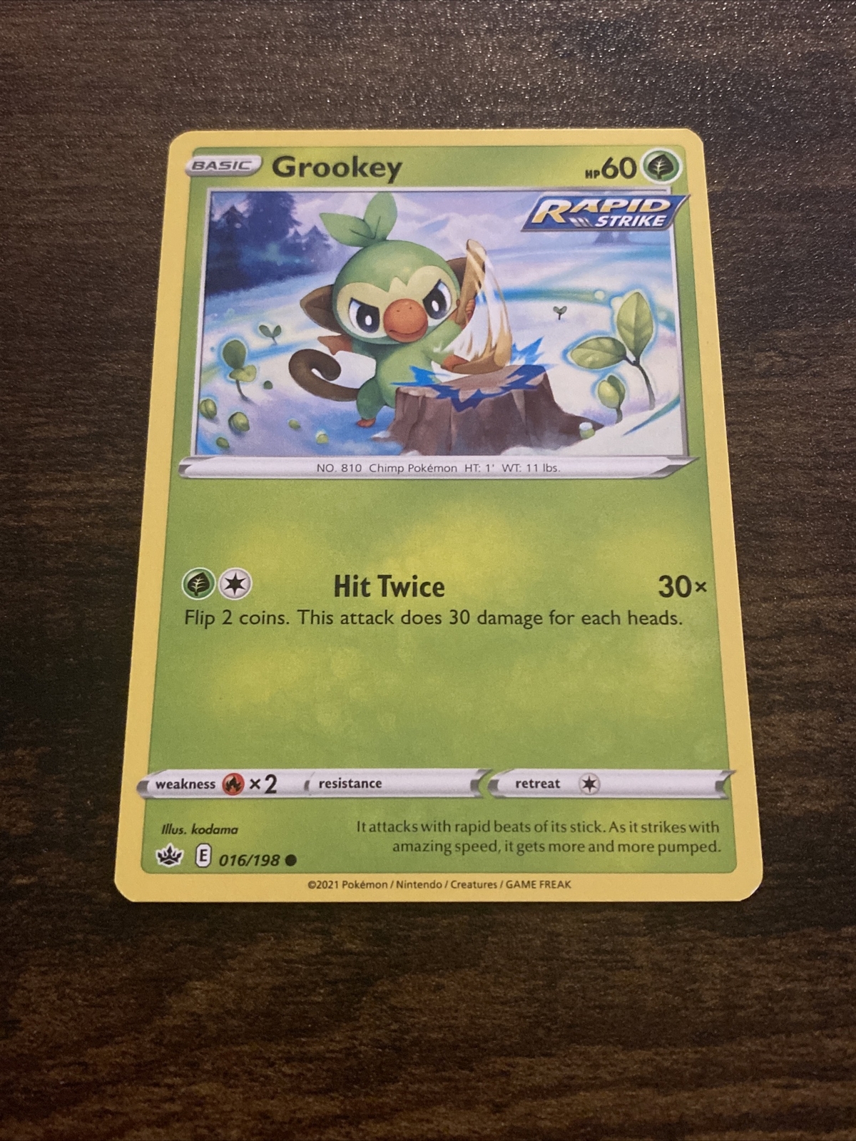 Pokemon TCG Grookey Chilling Reign 16/198 D1393*