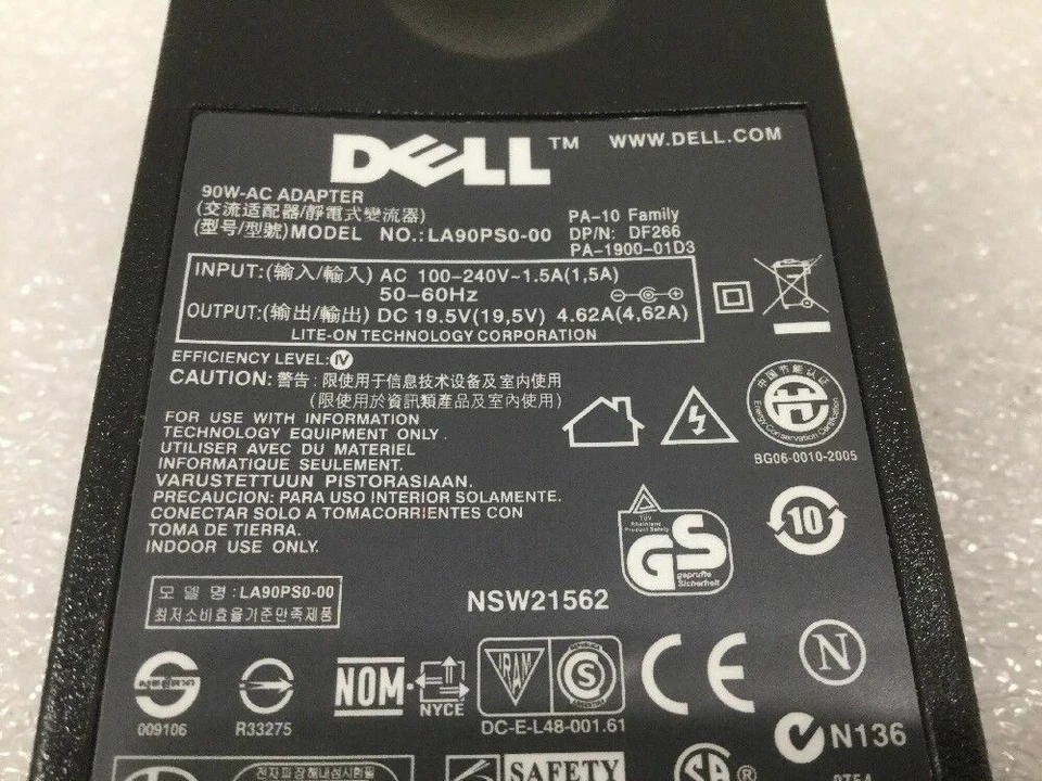 Dell Latitude 90W Laptop AC Adapter Charger PA-10 Family E6410 E6420 E5410 M6700 - Image 2 of 3