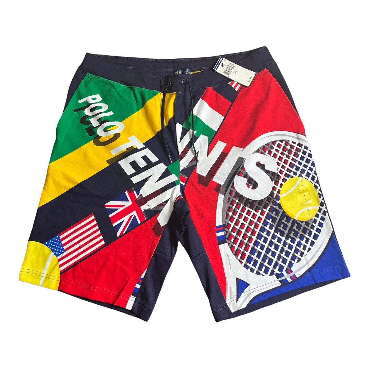 Polo Ralph Lauren Men's Polo Tennis Print Fleece Sweat Shorts Size