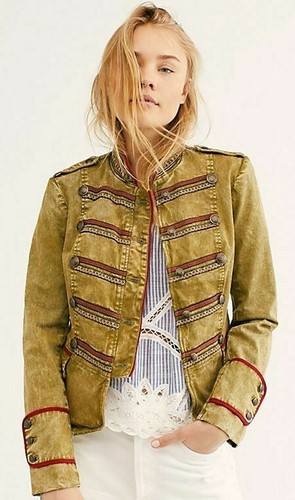 Free People Naomi Jacket Military Band 