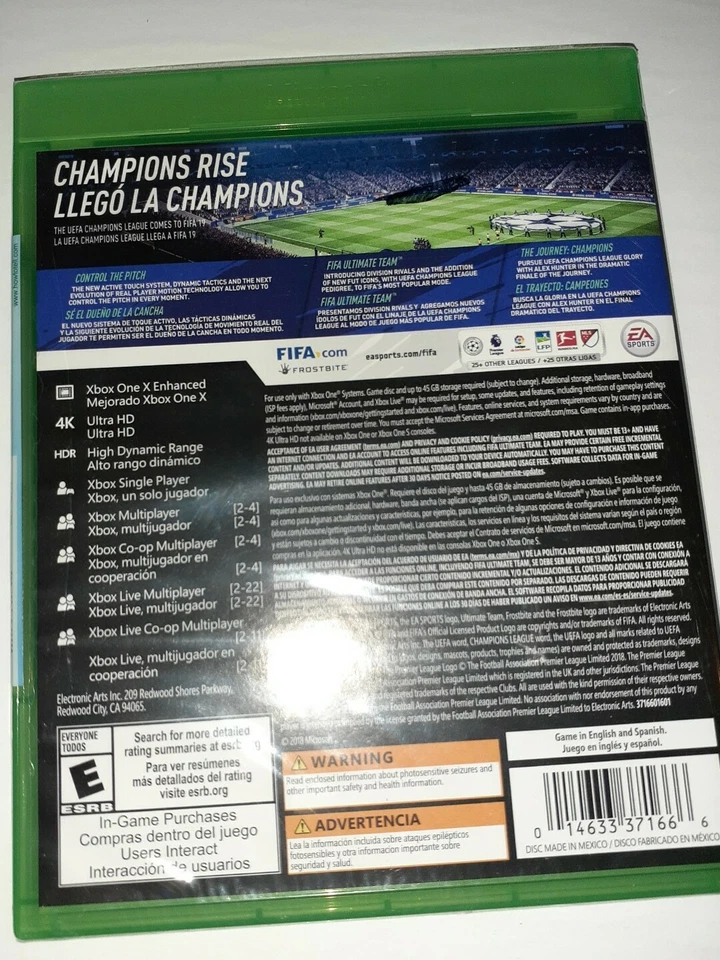 FIFA 19 Xbox 1 (2018) Xbox One Brand New Factory Sealed - Image 2 of 3