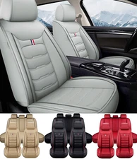 For Honda Pilot Car 2/5 Seat Covers Full Set PU Leather Front Rear Back Cushion