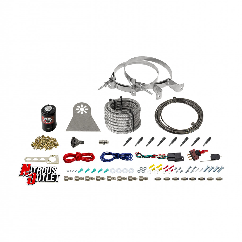 Direct Port Fogger Dry Nitrous Kit 8 Cylinder .122 Nitrous- 90� Aluminum Nozzles