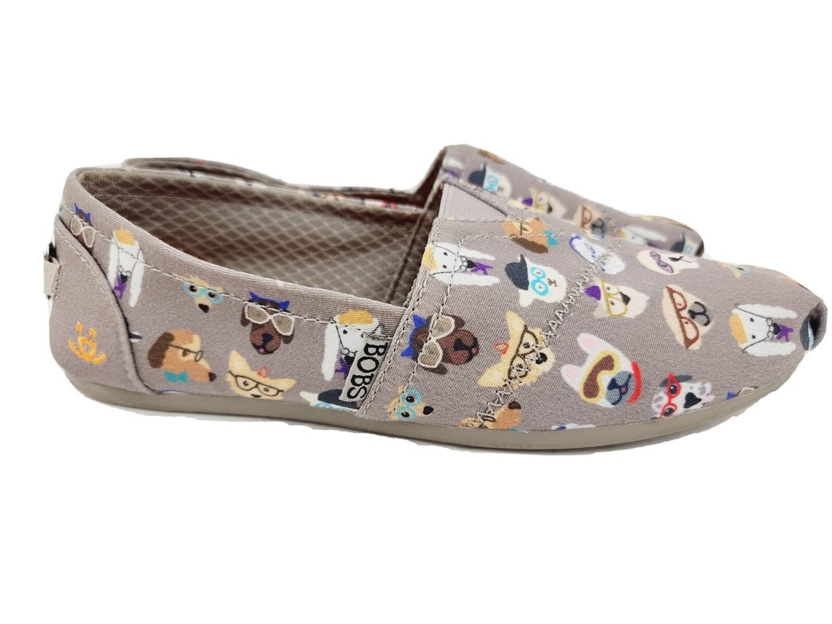 Skechers Womens Bobs for Dogs 34392 Gray Round Toe Casual Slip On