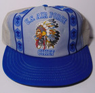 1980s Vintage US Air Force Indian Chief USAF Military TRUCKER HAT MADE IN USA