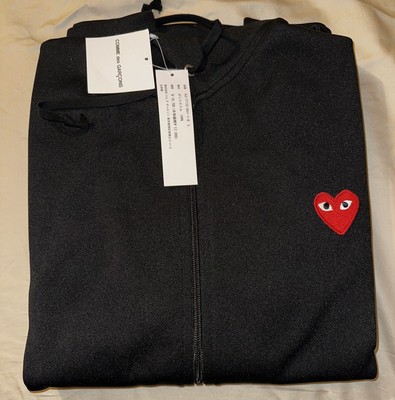 CDG Comme des Garcons PLAY Hoodie Signature Logo Zip-Front Hoodie Large