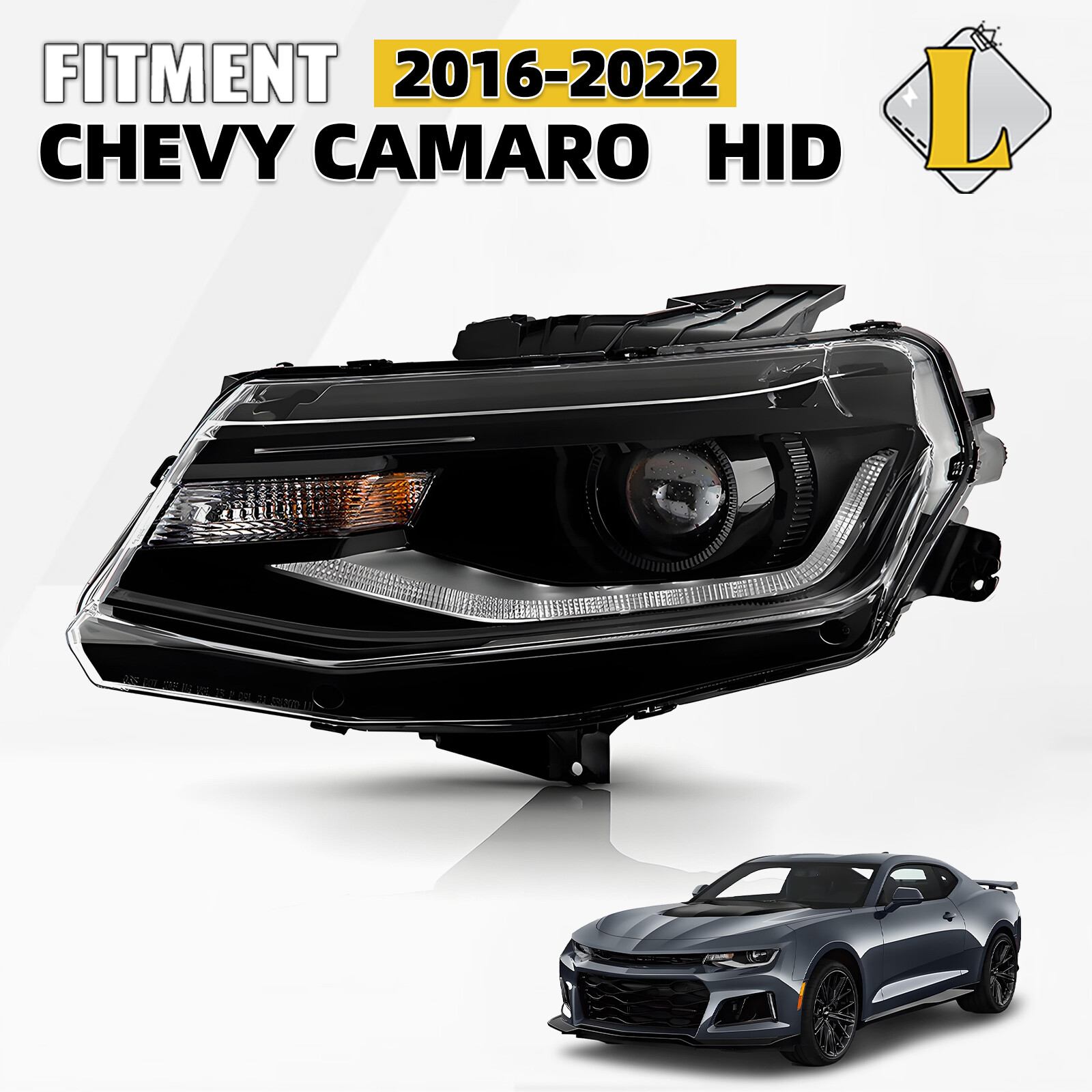 For 2016-2024 Chevy Camaro HID/Xenon Headlight w/o Level Control Driver Side