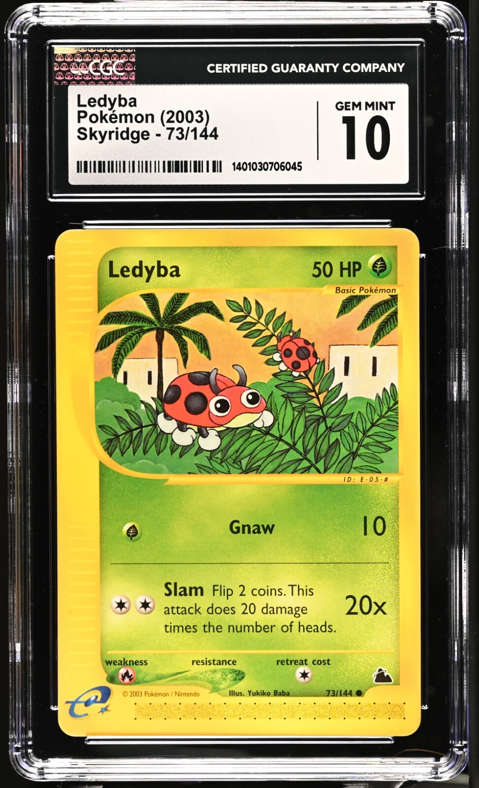 CGC 10 Ledyba 73/144 Skyridge 2003 Pokemon Card