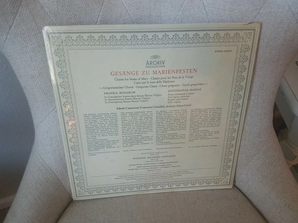 Sealed 1976 GESANGE ZU MARIENFESTEN/Chants for Feasts of Mary LP GERMAN ARCHIV - Image 2 of 4