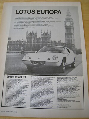 LOTUS EUROPA AUTO LONDON BIG BEN PARLIMENT 70 POSTER WERBUNG CA. A4 GRÖSSE DATEI C