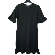 Missguided - Mini Frill Dress - Black - Size UK 12