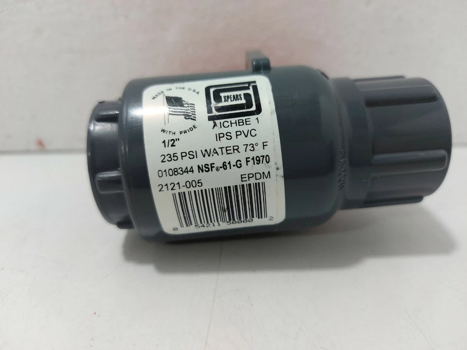 Spears 2121-005 Ball Valve 1/2" IPS PVC 235PSI Water 73°F - Image 3 of 4