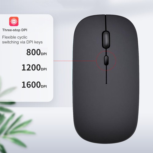 Slim Silent Wireless Rechargeable Mouse LED USB Mice For iPad MacBook Laptop PC - Picture 4 of 30