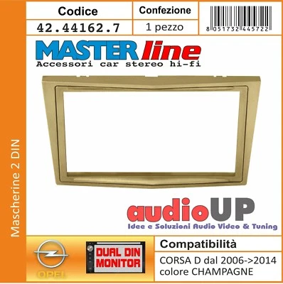Panneau car Radio 2 din Opel Astra H à Partir De 2004 Au 2010 Couleur Champagne - Photo 1/3