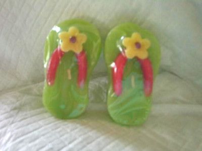Adorable Pair of Flip-Flop Sandles Candles Vintage ( please read )