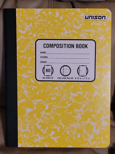 UNISON KOMPOSITIONSBUCH COLLEGE LINIERT 80 BLATT 9".75×7".5 NOTIZBUCH BRANDNEU - Bild 2 von 4