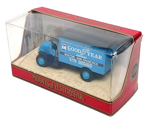 Matchbox Appx 10cm Long Diecast Y-33 - 1930 Mack AC Van "Goodyear" - Blue - Picture 5 of 5
