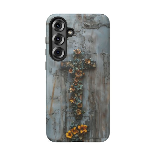 Cross Floral Vines Gray Phone Case for iPhone, Samsung Galaxy, Pixel - 第 131/240 張圖片