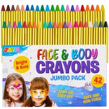 42PCS Face and Body Paint Crayons, XL Face Painting Kit for kids, Non-Toxic