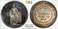 1891 Belgium Walloon Literary Association Medal PCGS MS62 Lot#G1319 Silver!