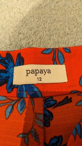 Ladies Red And Blue Floral Fluttery Shorts Papaya 12 - Picture 4 of 4