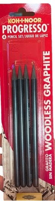 Koh-I-Noor Progresso Woodless Graphite 4-Pencil Set (HB, 2B, 4B, 6B) Retail Pack