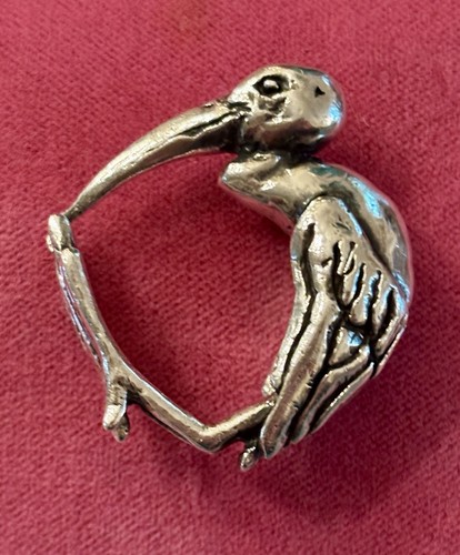 Clifton Nicholson Sterling Ring In The Form Of A Kiwi Bird
