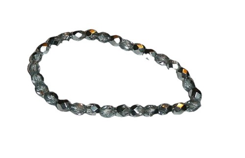 Beautiful Czech Glass Transparent & Silver Color Faceted Round Beads 06mm - Picture 3 of 4