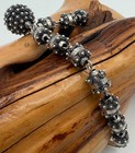 Vtg Mexico Sterling Silver Oxidized Cannetille Bead Dangle Bracelet 8 in RARE — photo 10