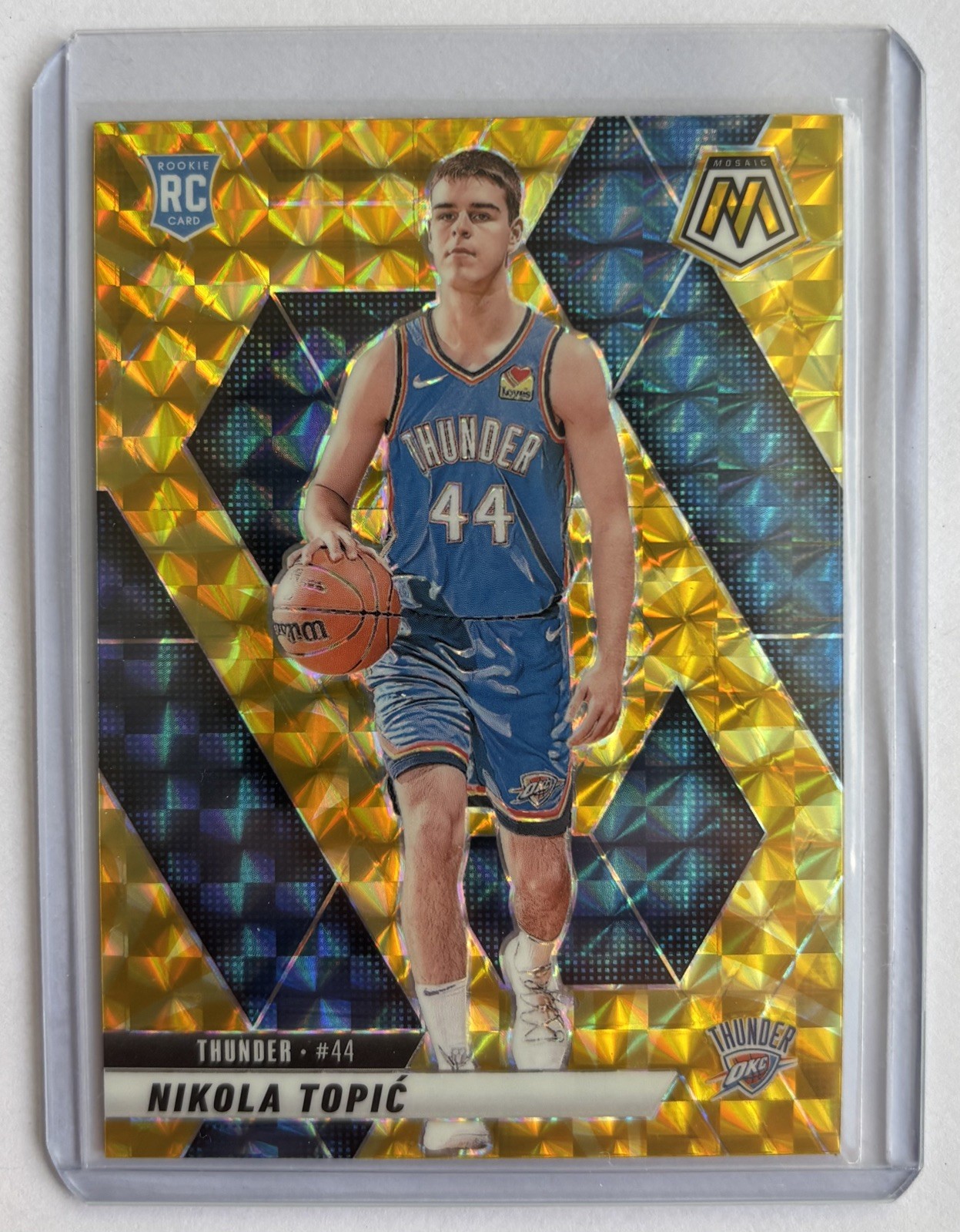 2024-25 Mosaic Nikola Topic RC Reactive Yellow Rookie #242 Thunder