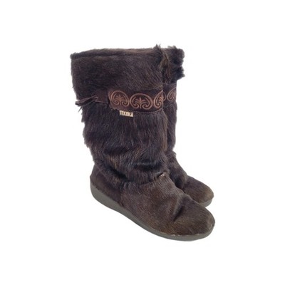 Vintage TECNICA Apre Ski FUR Boots Made in Italy Womens Size 8.5/9 eu 40 Brown
