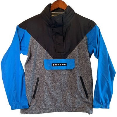 Vintage 90s Burton Anorak Jacket Medium Surfwear For Snowboarders Grey Blue Rare