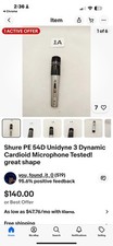Shure PE 54D Unidyne 3 Dynamic Cardioid Microphone Tested Free Shipping