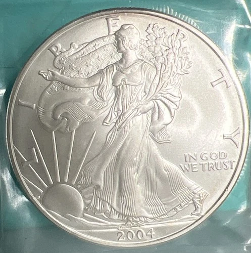 2004 American Silver Eagle one-ounce silver bullion coin BU Grade