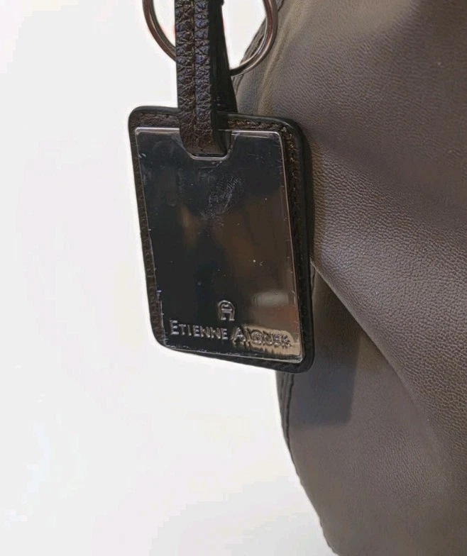 Bolsa de mão Etienne Aigner couro acastanhado. Tamanho G, estado excelente satchel vintage - Imagem 3 de 4
