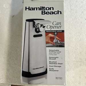 Hamilton Beach Electric Can Opener Stainless Steel With Knife Sharpener