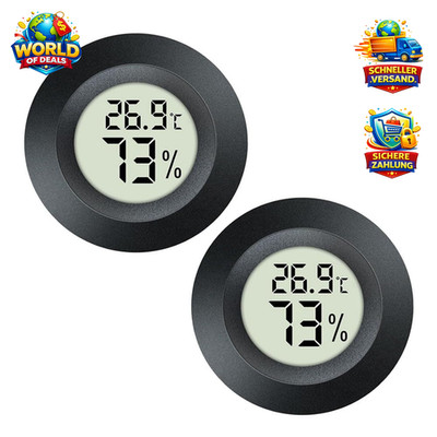Hygrometer Thermometer Digital Indoor Outdoor Feuchtigkeitsmesser 2er Pack