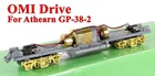 Overland Models HO BRASS Drive System For Athearn GP-38-2 w/Medium Fuel Tank