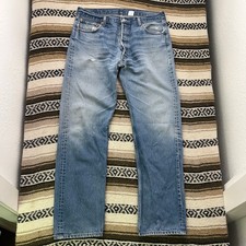Vintage 2000's Levi's 501XX Light Wash Button Fly Denim Blue Jeans Sz 36 x 33