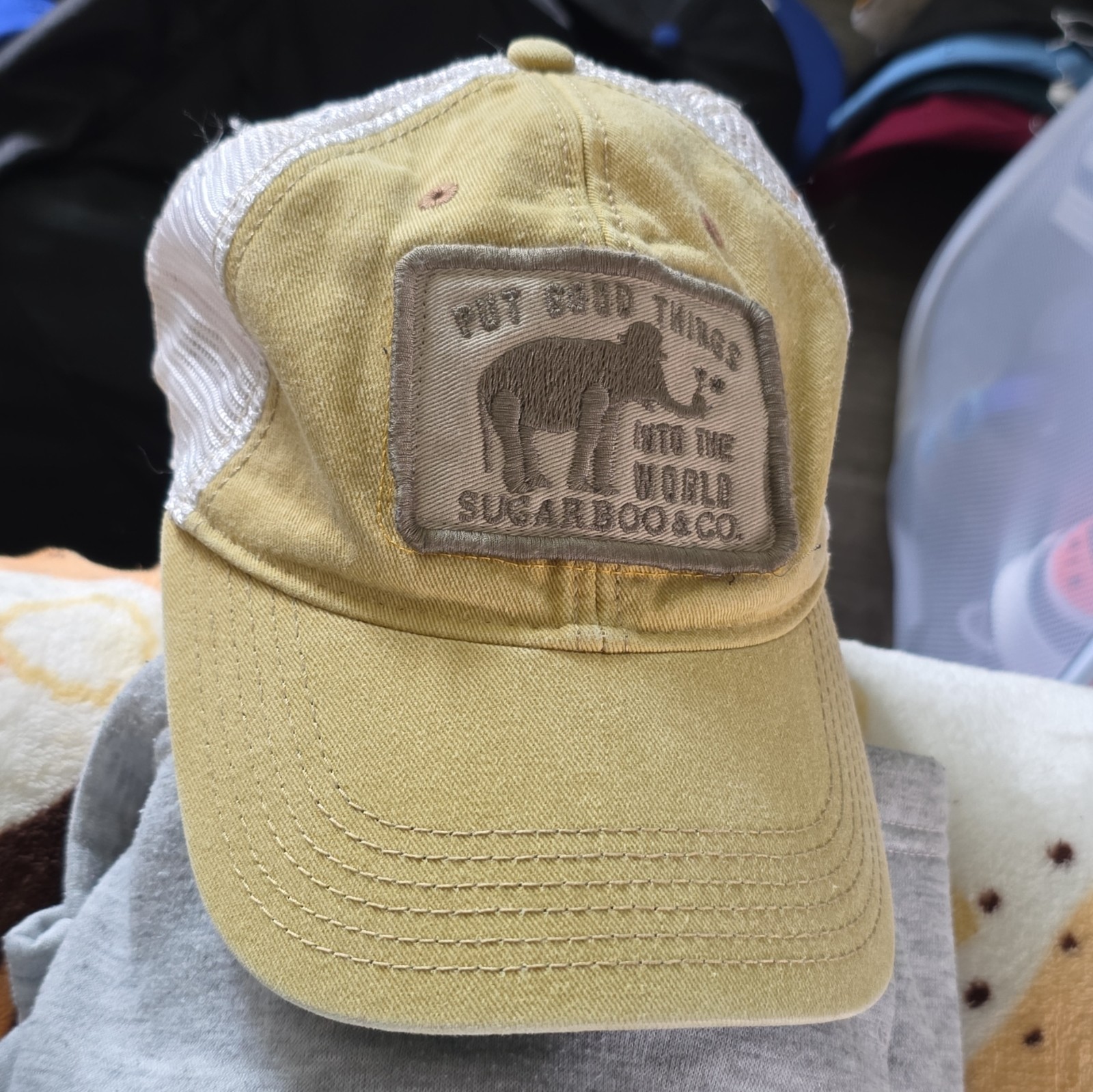 Legacy Mesh Back Trucker Hat Beige/White Bear Patch One Size Casual